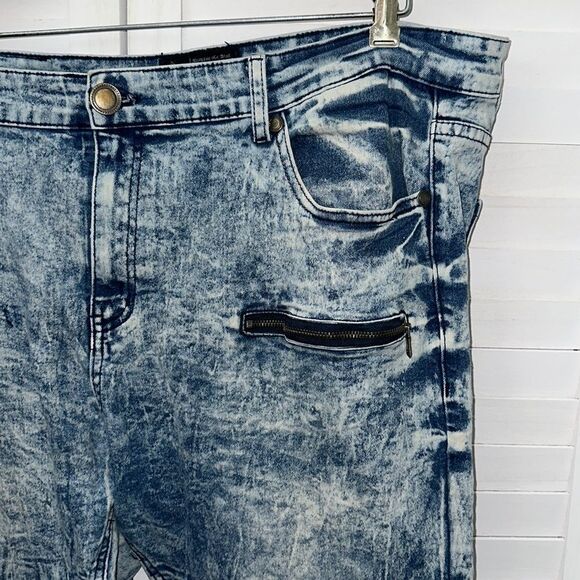 Road Narrows Jeans Size 40 Stretch Acid Wash Distressed Denim - Picture 5 of 16